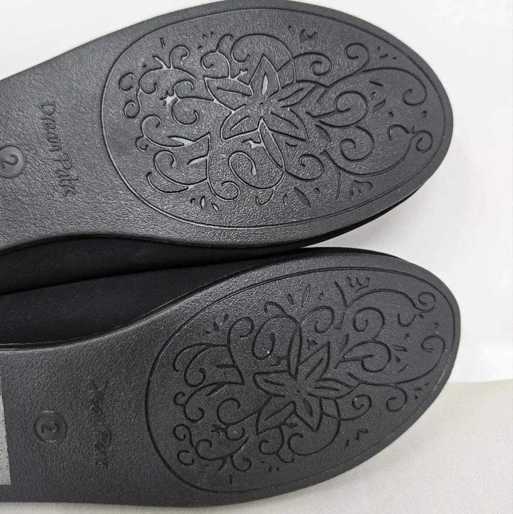 Dream Pairs Flats Shoes Kids Sz 2 Black Faux Nubuck Leather Dressy Casual